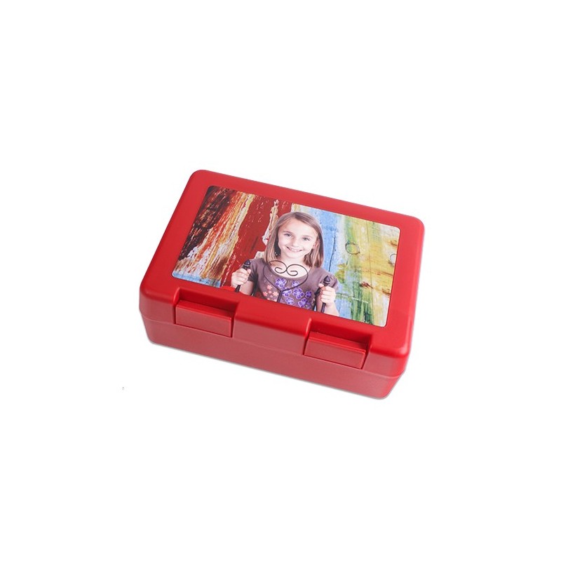 Lunchbox plastic red 18.5x12.8x6.5 cm
