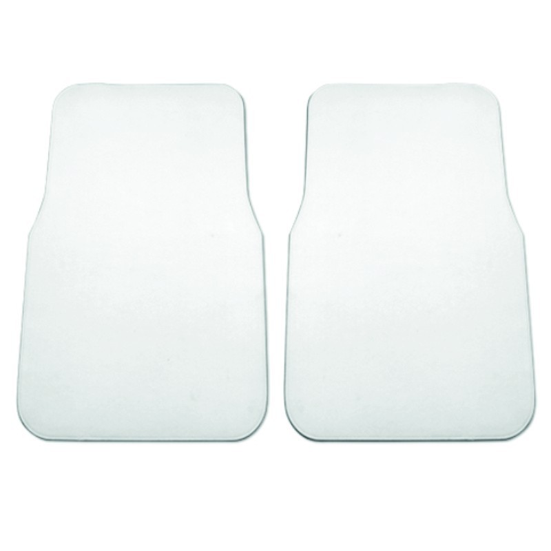 Car Mat white, universal shape, for front seats