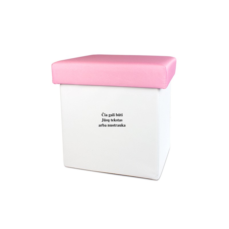 Children foldable stool white, cover pink